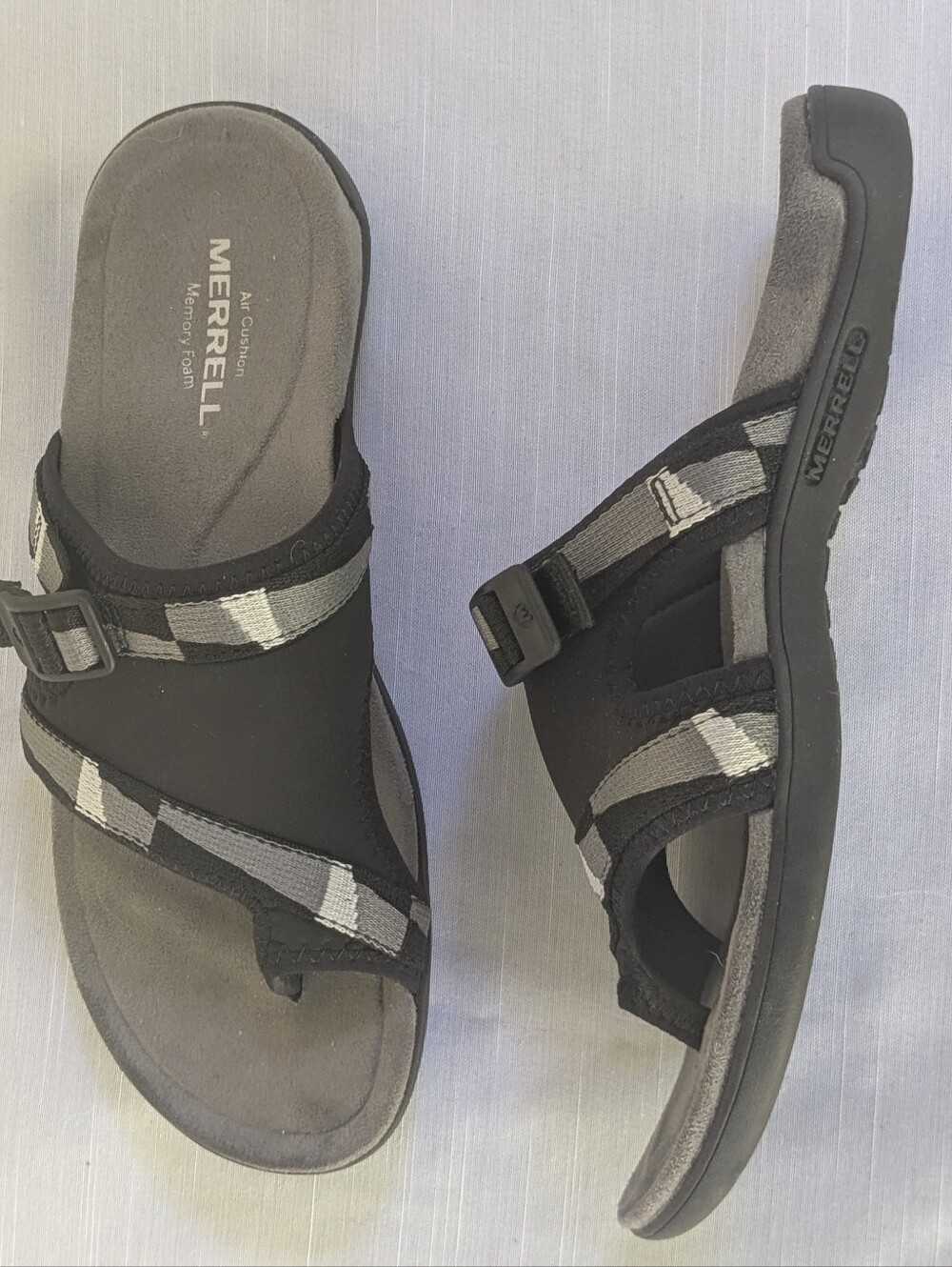 Merrell Men's Black and Gray Slip-On Sandals with Adjustable Strap Sz 8 - Picture 6 of 10